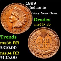 1899 Indian Cent 1c Grades Choice+ Unc RB