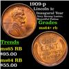 Image 1 : 1909-p Lincoln Cent 1c Grades Choice+ Unc RB