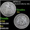 Image 1 : 1876-cc Seated Half Dollar 50c Grades f+