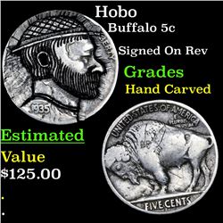Hobo Buffalo Nickel 5c Grades Hand Carved
