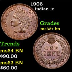 1906 Indian Cent 1c Grades Select+ Unc BN