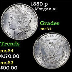 1880-p Morgan Dollar $1 Grades Choice Unc