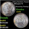 Image 1 : 1885-p Rainbow Toned Morgan Dollar $1 Grades Choice Unc
