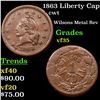 Image 1 : 1863 Liberty Cap Civil War Token 1c Grades vf++