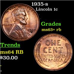 1935-s Lincoln Cent 1c Grades Select+ Unc RB