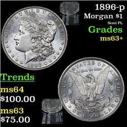1896-p Morgan Dollar $1 Grades Select+ Unc