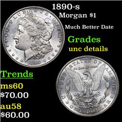 1890-s Morgan Dollar $1 Grades Unc Details