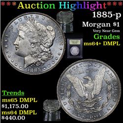 ***Auction Highlight*** 1885-p Morgan Dollar $1 Graded Choice Unc+ DMPL By USCG (fc)