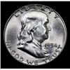 Image 2 : 1954-p Franklin Half Dollar 50c Grades Select Unc FBL