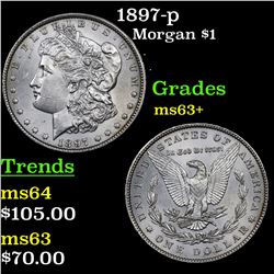 1897-p Morgan Dollar $1 Grades Select+ Unc