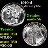 Image 1 : 1940-d Mercury Dime 10c Grades GEM+ FSB