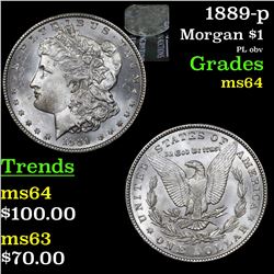 1889-p Morgan Dollar $1 Grades Choice Unc