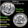 Image 1 : 1956-p Franklin Half Dollar 50c Grades Select Unc+ FBL