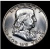 Image 2 : 1956-p Franklin Half Dollar 50c Grades Select Unc+ FBL