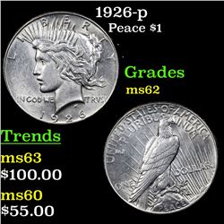 1926-p Peace Dollar $1 Grades Select Unc