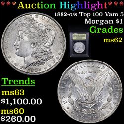 ***Auction Highlight*** 1882-o/s Top 100 Vam 5 Morgan Dollar $1 Graded Select Unc By USCG (fc)