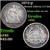 Image 1 : 1872-p Seated Liberty Half Dime 1/2 10c Grades vf+