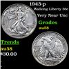 1943-p Walking Liberty Half Dollar 50c Grades Choice AU/BU Slider