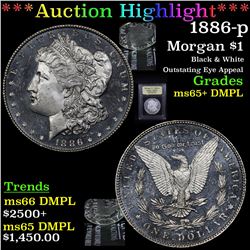 ***Auction Highlight*** 1886-p Morgan Dollar $1 Graded GEM+ DMPL By USCG (fc)