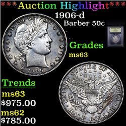 ***Auction Highlight*** 1906-d Barber Half Dollars 50c Graded Select Unc By USCG (fc)