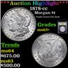 Image 1 : ***Auction Highlight*** 1878-cc Morgan Dollar $1 Graded Select+ Unc By USCG (fc)