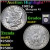 Image 1 : ***Auction Highlight*** 1901-p Morgan Dollar $1 Graded Select Unc By USCG (fc)