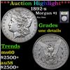 Image 1 : ***Auction Highlight*** 1892-s Morgan Dollar $1 Graded Unc Details By USCG (fc)