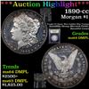 Image 1 : ***Auction Highlight*** 1890-cc Morgan Dollar $1 Graded Choice Unc DMPL By USCG (fc)