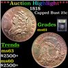 Image 1 : ***Auction Highlight*** 1818 Capped Bust Quarter 25c Graded Choice AU By USCG (fc)