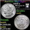 Image 1 : ***Auction Highlight*** 1894-s Morgan Dollar $1 Graded Select Unc By USCG (fc)