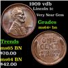 Image 1 : 1909 vdb Lincoln Cent 1c Grades Choice+ Unc BN
