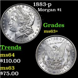 1883-p Morgan Dollar $1 Grades Select+ Unc