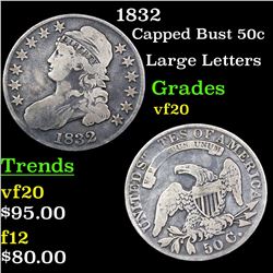 1832 Capped Bust Half Dollar 50c Grades vf, very fine