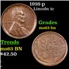Image 1 : 1916-p Lincoln Cent 1c Grades Select Unc BN