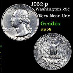 1932-p Washington Quarter 25c Grades Choice AU/BU Slider