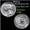 Image 1 : 1932-p Washington Quarter 25c Grades Choice AU/BU Slider