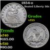 Image 1 : 1854-o Seated Half Dollar 50c Grades vf+