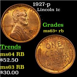 1927-p Lincoln Cent 1c Grades Select+ Unc RB
