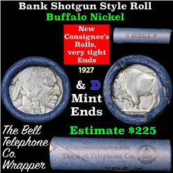 Buffalo Nickel Shotgun Roll in Old Bank Style 'Bell Telephone'  Wrapper 1927 & d Mint Ends