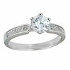 Image 1 : Sterling Silver Round Cut Engagement Ring Size 9