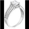 Image 3 : Sterling Silver Rhodium Solitaire 3 - Row Pave Split Shank Engagement Ring Size 7