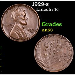 1929-s Lincoln Cent 1c Grades Select AU