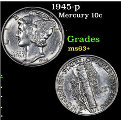 1945-p Mercury Dime 10c Grades Select+ Unc