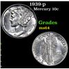Image 1 : 1939-p Mercury Dime 10c Grades Choice Unc