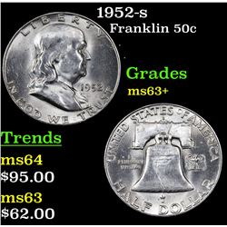 1952-s Franklin Half Dollar 50c Grades Select+ Unc