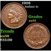 Image 1 : 1908 Indian Cent 1c Grades Select AU