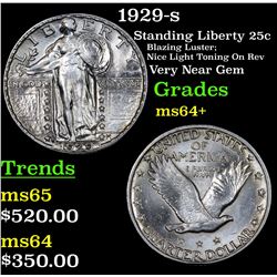 1929-s Standing Liberty Quarter 25c Grades Choice+ Unc