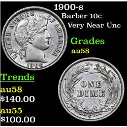 1900-s Barber Dime 10c Grades Choice AU/BU Slider