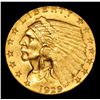 Image 2 : 1929-p Gold Indian Quarter Eagle $2 1/2 Grades Select Unc