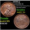 Image 1 : 1920-p Lincoln Cent 1c Grades Select+ Unc BN